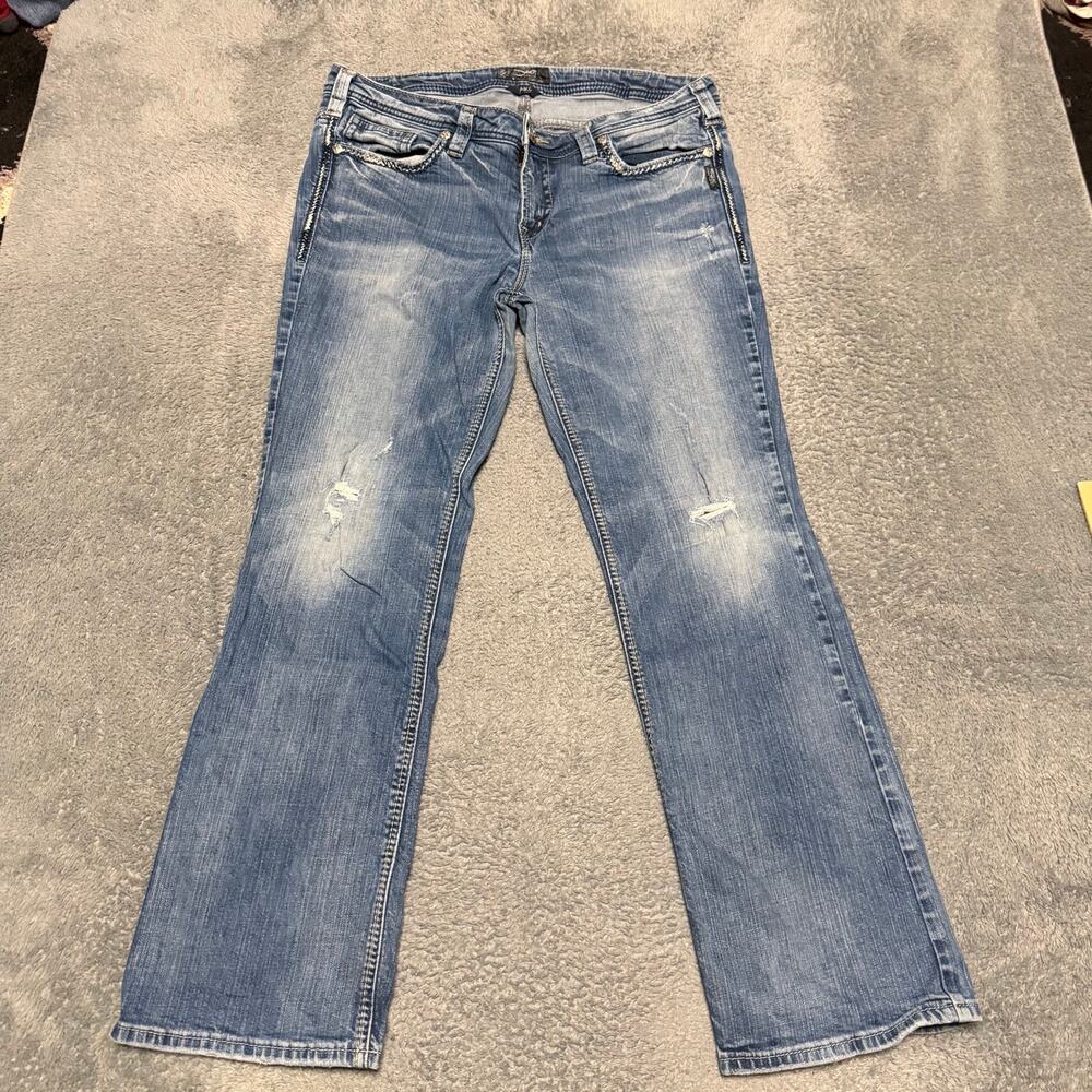 Silver Jeans Womens 18 x33 Plus (40x31.5) Aiko Straight Western Stretch